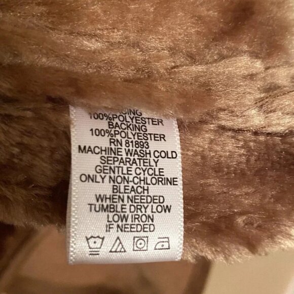 Denim & Co. Microsuede Faux Fur lined Winter vest Brown Size M with Side Pockets - Picture 9 of 10